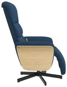 Cadeira de massagens reclinável c/ apoio de pés tecido azul