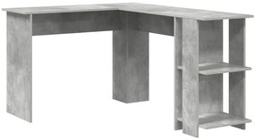 Mesa de Canto com Armazenamento em Concreto Cinza 140x113,5x75cm