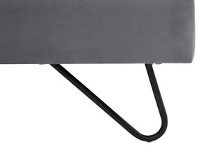 Cama de casal em veludo cinzento 180 x 200 cm LANNION Beliani