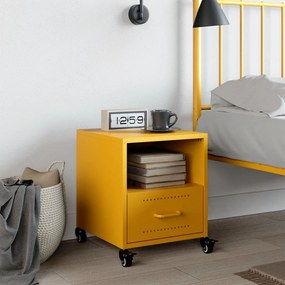 Mesa de cabeceira 36x39x43,5 cm aço amarelo mostarda