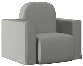 vidaXL Sofá infantil 2-em-1 couro artificial cinzento