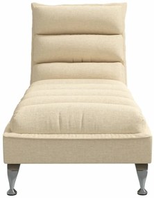 Chaise lounge com almofadões tecido creme
