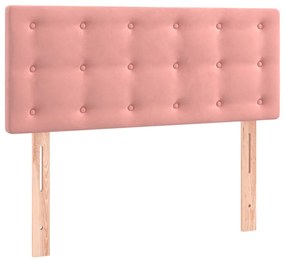 Cama boxspring com colchão 120x200 cm veludo rosa