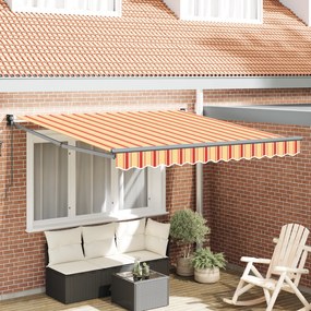 vidaXL Toldo Retrátil Manual Amarelo e Laranja 300x250 cm