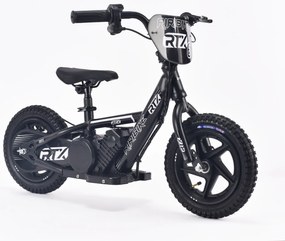 Bicicleta eléctrica para crianças RIRIBIKE RTX3 24V (12"), bateria de lítio, motor de 100W, travão de disco, assento ajustável em PU macio Preta