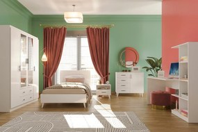 Conjunto de Quarto Juvenil Lavinia – Branco – Roupeiro 140x186x50 cm,