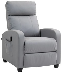 HOMCOM Poltrona de Massagem Reclinável com Controlo Remoto 2 Áreas de Massagem 8 Programas 5 Níveis 68x88x98 cm Cinzento