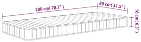 Colchão de espuma médio suave 80x200 cm