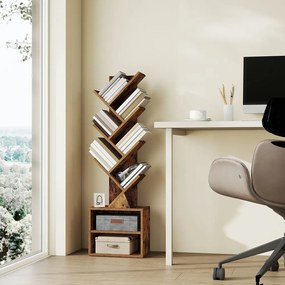 Estante em forma de árvore 20,3 x 38 x 123,2 cm castanha