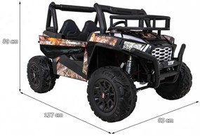 Buggy elétrico para Crianças 24V 2 Lugares UTV Buggy Rodas de EVA, Assento de couro Preto