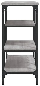 Mesa consola c/ prateleiras 100x35x75 cm cinzento sonoma