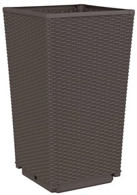 Vasos/floreiras 2 pcs 32,5x32,5x57 cm PP castanho