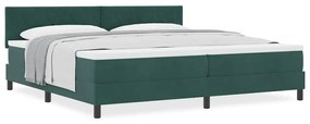 Cama Box com Colchão vidaXL Verde Escuro 200x200 cm Veludo