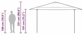 Tenda de Toldo Verde 400 x 400 x 227 / 236 / 245 cm Tecido Oxford