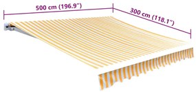 Lona para toldo laranja e branco 500x300 cm