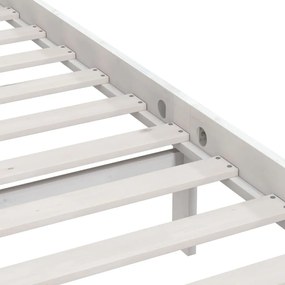 Estrutura de cama solteiro 90x190 cm pinho maciço branco