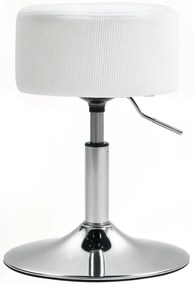 HOMCOM Banco de Bar Banco Alta de Cozinha Ajustável em Altura 52-66 cm Estofado em Veludo Giratória a 360° Branco | Aosom Portugal