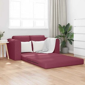 vidaXL Sofá-Cama 60cm Vinho Vermelho tecido