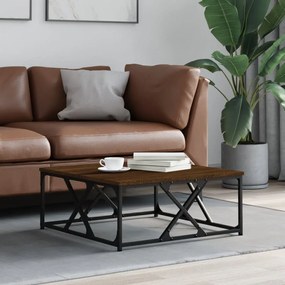 vidaXL Mesa de centro 70x70x30 cm derivados madeira carvalho castanho