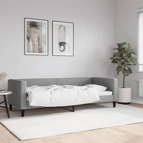 Sofá-cama 80x200 cm tecido cinzento-claro