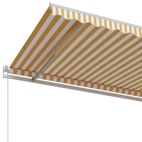 Toldo retrátil automático 600x350 cm amarelo e branco