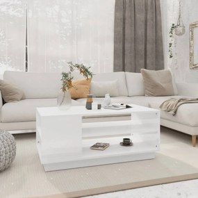 vidaXL Mesa de centro 102x55x43 cm derivados madeira branco brilhante