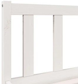 Cama extra longa sem colchão 80x220 cm pinho maciço branco