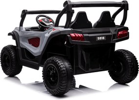 Carro elétrico para Crianças 24V, 4x4, 2 lugares Gravity Buggy Rodas de espuma EVA e assento Couro ecológico Cinzento