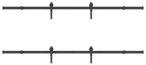 Kit de ferragens para porta deslizante 427 cm aço preto