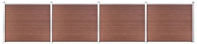 Conjunto painel de cerca 699x146 cm WPC castanho