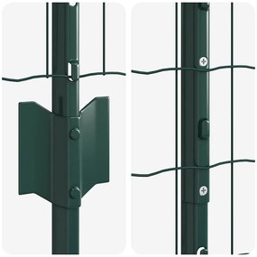 Cerca Euro com 11 Postes U Verde 1x25 m Aço
