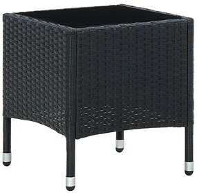 vidaXL Mesa de jardim 40x40x45 vime PE preto