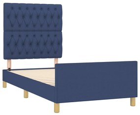 Estrutura de cama sem colchão 90x200 cm tecido azul