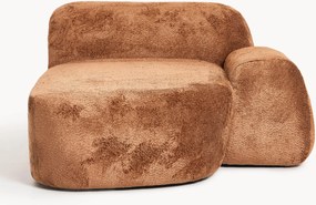 Módulo de canto com chaise longue em teddy-bouclé Wolke