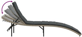 Espreguiçadeira com almofadão 55x199x50 cm vime PE