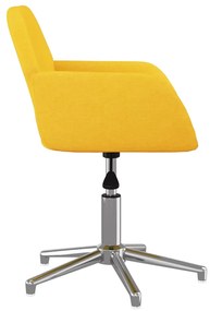 Cadeiras de jantar giratórias 2 pcs tecido amarelo mostarda