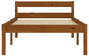 Estrutura de cama 90x200 cm madeira pinho maciço castanho mel