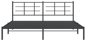 Estrutura de cama com cabeceira 193x203 cm metal preto