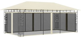 vidaXL Gazebo com rede mosquiteira 6x3x2,73 m creme