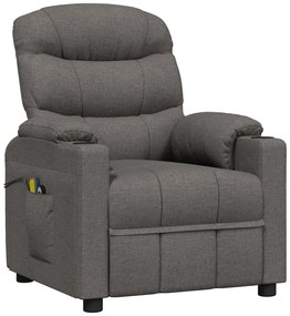 Poltrona de massagens elétrica tecido cinza-escuro