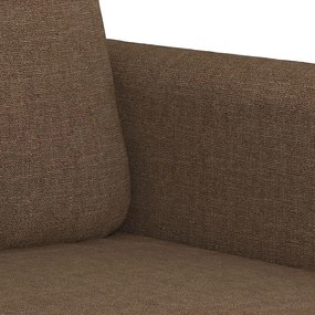 3 pcs conjunto de sofás com almofadas tecido castanho