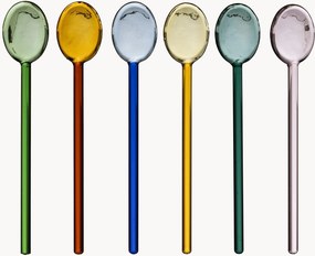Colheres de cocktail em vidro borossilicato Colorea, conjunto de 6