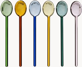 Colheres de cocktail em vidro de borossilicato Colorea, conjunto de 6