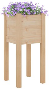 Vaso/floreira de jardim 31x31x70 cm pinho maciço