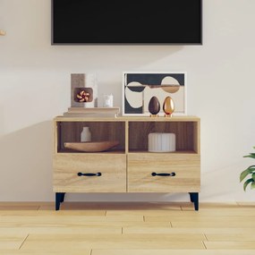 vidaXL Móvel p/ TV 80x36x50cm madeira processada carvalho sonoma
