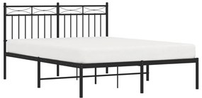 Estrutura de cama com cabeceira 140x200 cm metal preto