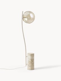 Small Floor Lamp Cora with Travertine Base