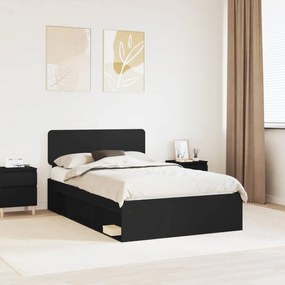vidaXL Estrutura da Cama Preto 135 x 190 cm Madeira de Pinheiro Sólida