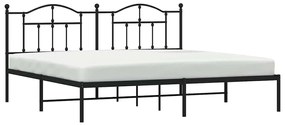 Estrutura de cama com cabeceira 193x203 cm metal preto