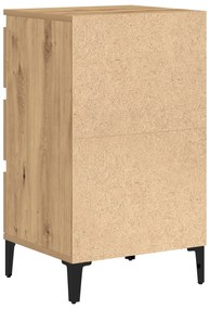 Mesa de cabeceira vidaXL Carvalho Artesanal 40x35x70 cm Madeira de eng